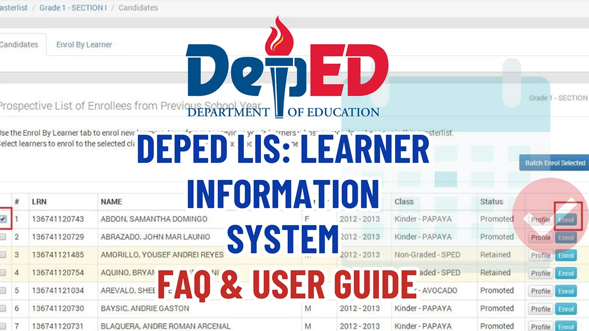 DepEd LIS: Learner Information System FAQ & User Guide - Philippines ...