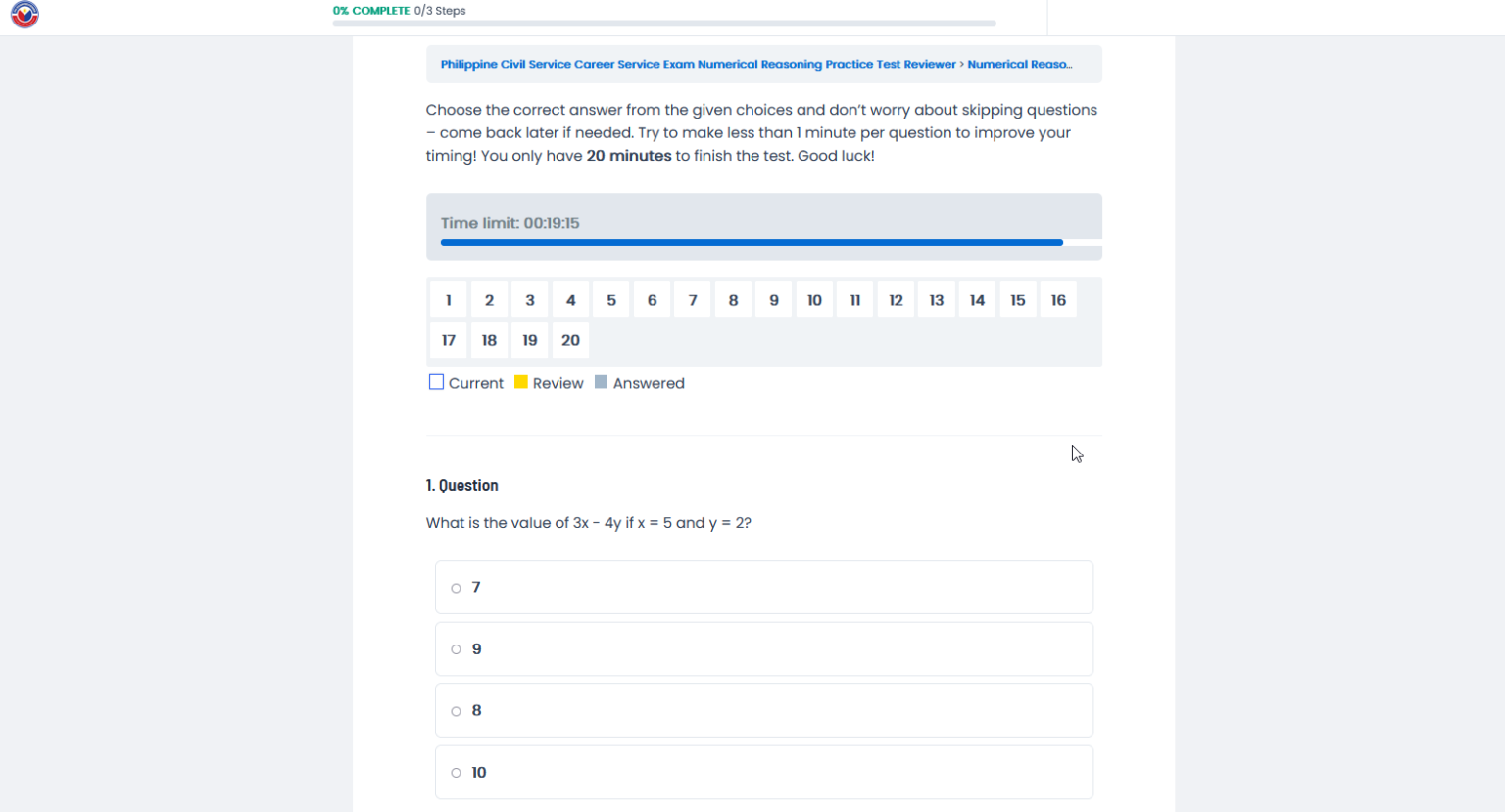 Basic Operation Practice Test and Tips - MATH