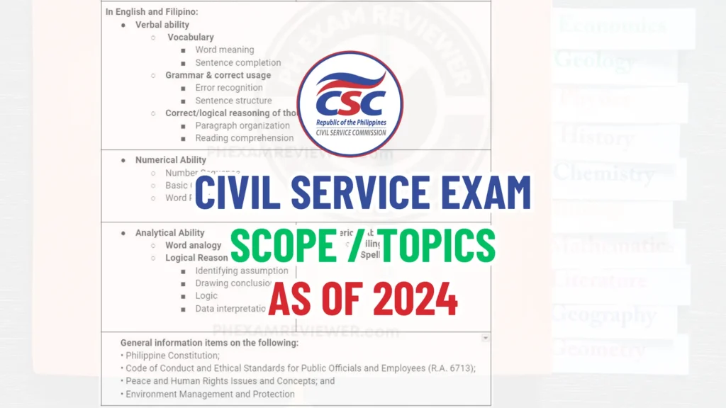Civil service exam scope cover